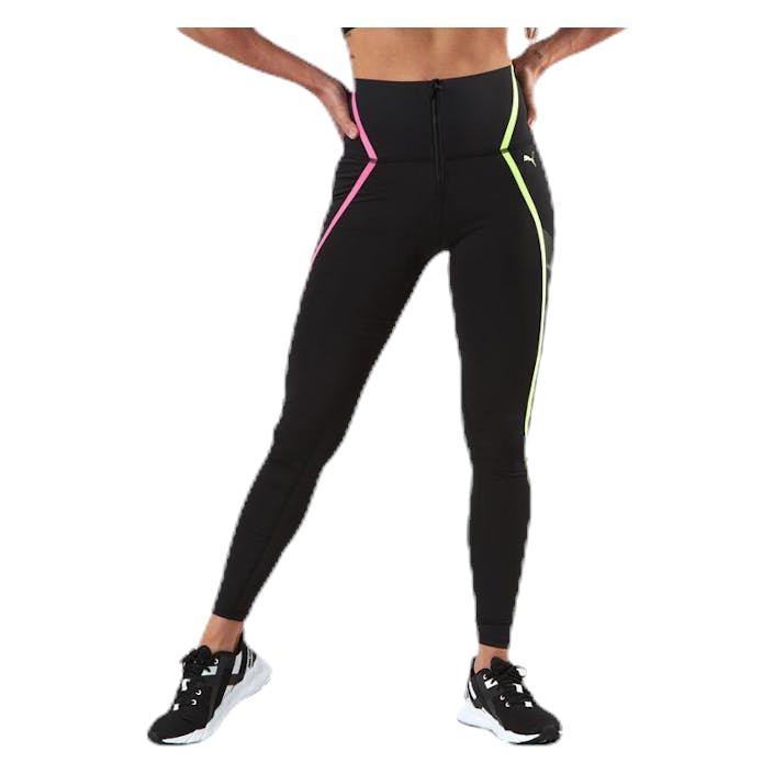 Train Bonded Zip High Rise Full Tight Pink/Black, Female, Apparels, Leggings, Workout, Black, M