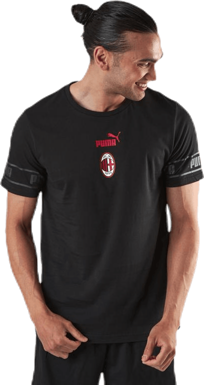 AC Milan Culture Tee II Black, Male, Odevy, Tričko, Futbal, Čierna, S