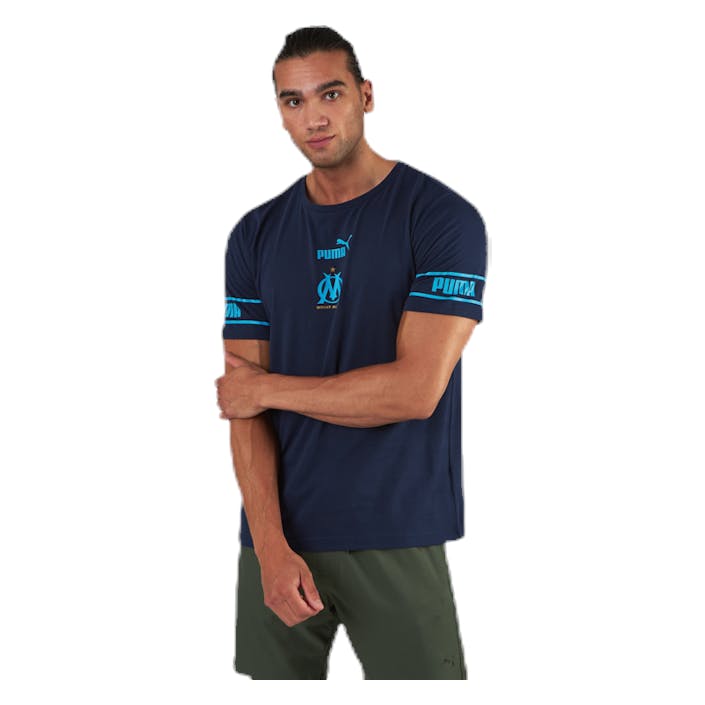 Olympique Marseille Culture Tee II Blue, Male, Odzież, Podkoszulek, Piłka nożna, Niebieski, L