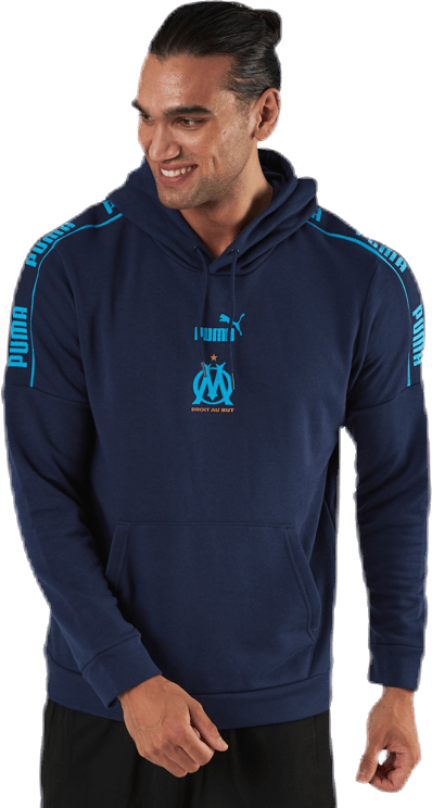 Olympique Marseille Culture Hoody II Blue, Male, Apparels, Shirts, Soccer, Blue, S