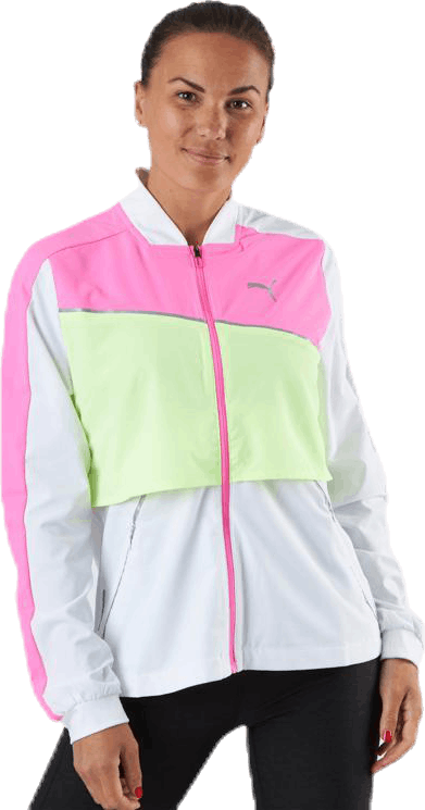 Run Lite Woven Ultra Jacket White/Yellow, Female, Apparels, jackets, Running, White/Yellow, L