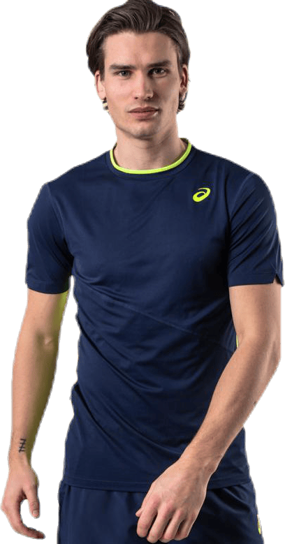 Club SS Tee Blue/Yellow, Male, Kläder, T-shirt, Tennis, Blå/Gul, S