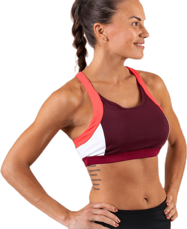 Color Block Bra 2 Pink/Red, Female, Klær, Sports-BH, Løping, Rosa/Rød, XS