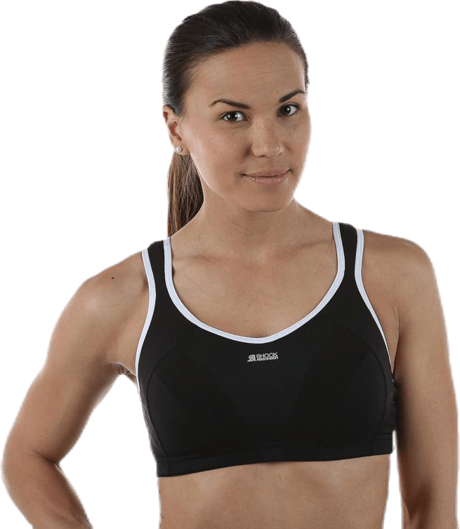 Active MultiSports Support Bra White/Black, Female, Apparels, Sports Bras, Running, Black, 80 F