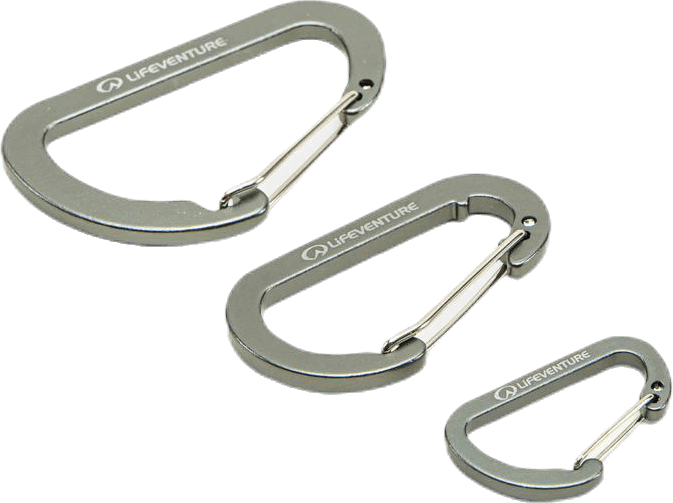 Karabiners (3 Pack) Black, Unisex, Equipment, Training equipment, Black, ONESIZE