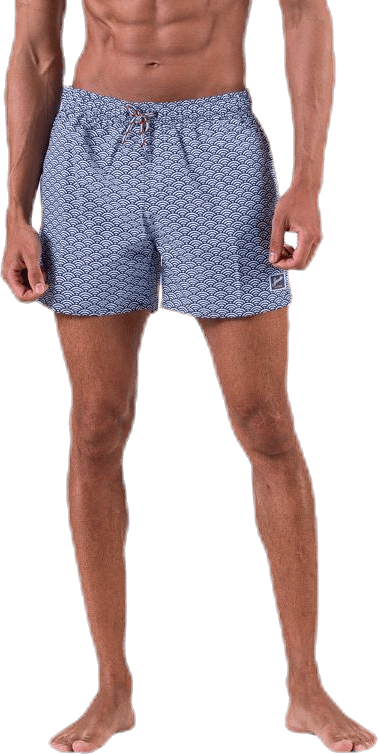 Vintage Printed 14" Watershorts Blue/White, Male, Vaatteet, uimavaatteet, Uima, Sininen/Valkoinen, M