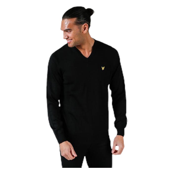 V-Neck Pullover Black, Male, Kläder, Skjortor, Golf, Svart, XL