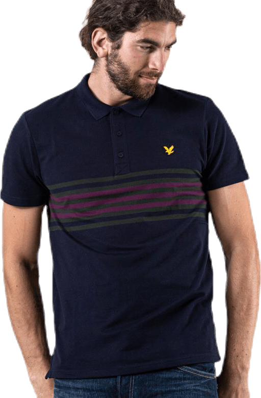 Plus Stripe Polo Blue, Male, Kleding, T-shirt, Golf, Blauw, M
