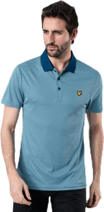 Microstripe Polo Blue, Male, Odzież, Podkoszulek, Golf, Niebieski, S
