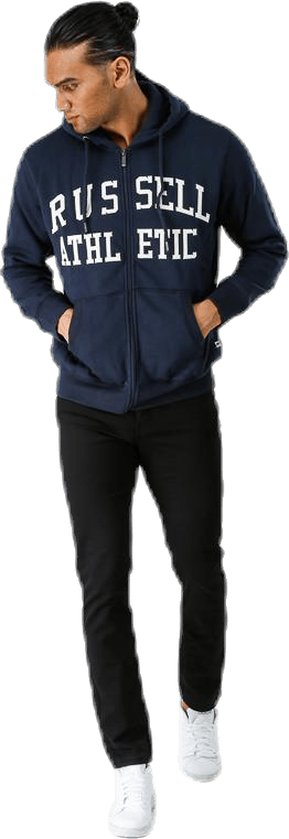 Zip Through Tackle Twill Hoody Blue - Bild 3