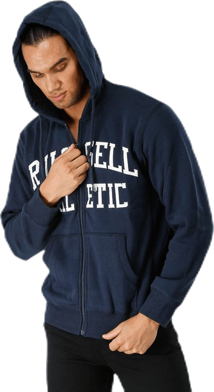 Zip Through Tackle Twill Hoody Blue - Bild 4