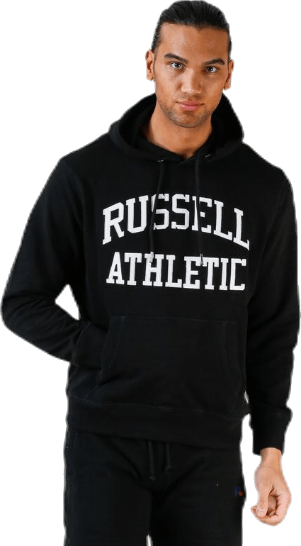 Iconic Twill Hoodie Black, Male, Kleding, Overhemden, Zwart, L