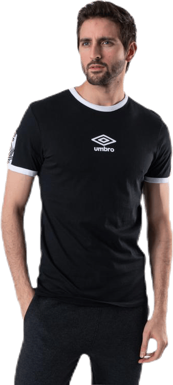 Ringer Taped Logo Tee Black