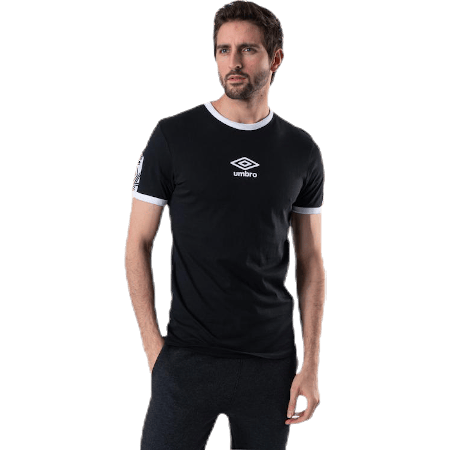 Ringer Taped Logo Tee Black