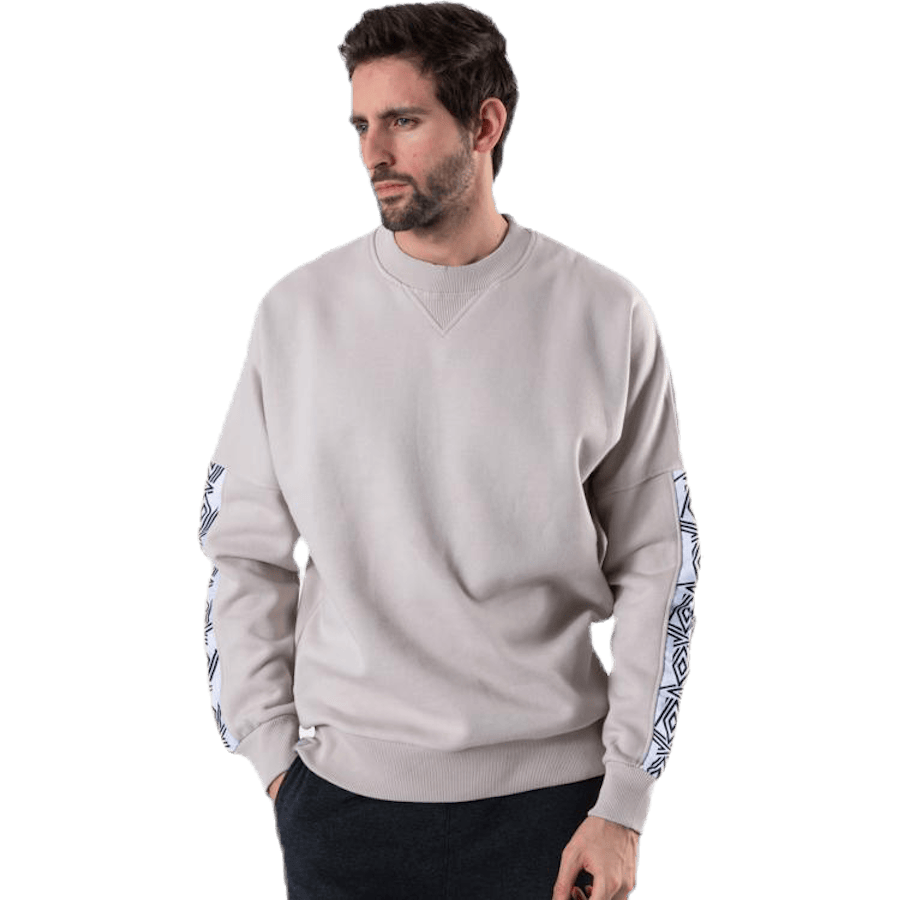 Taped Drop Shoulder Sweat Beige