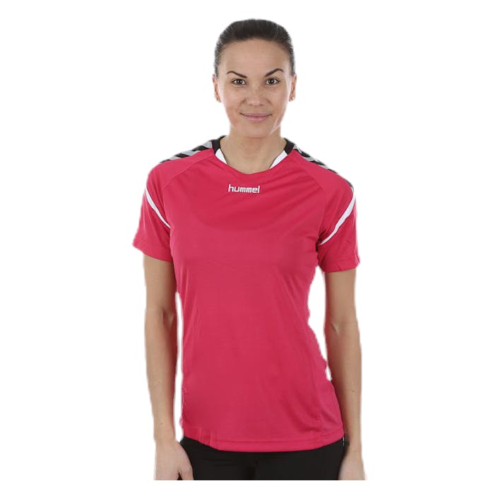 Authentic Charge SS Poly Jersey Wo Pink, Female, Odzież, Podkoszulek, Piłka nożna, Różowy, XL