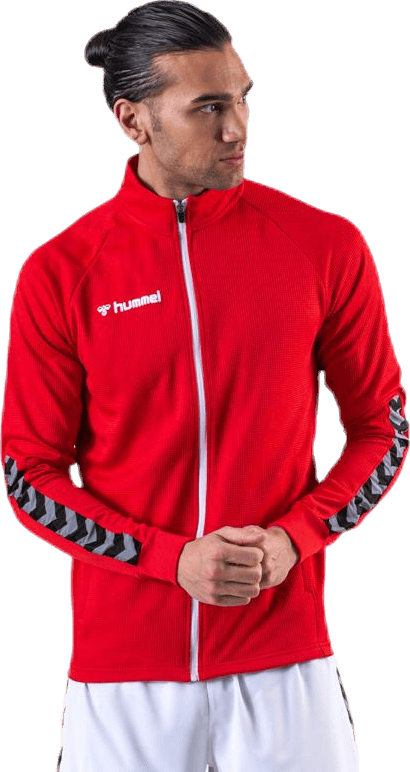 Authentic Poly Zip Jacket Red, Male, Kleding, Overhemden, Rood, L