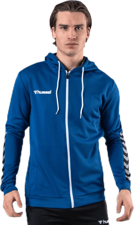 Authentic Poly Zip Hoodie Blue