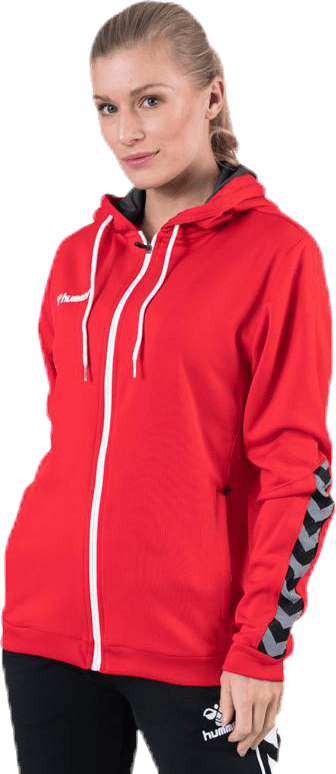 Authentic Poly Zip Hoodie Red