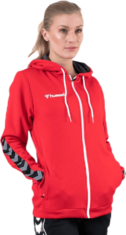 Authentic Poly Zip Hoodie Red - Bild 2