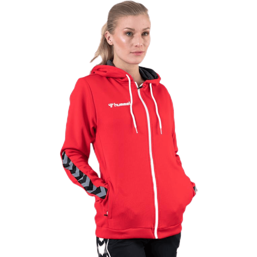 Authentic Poly Zip Hoodie Red - Bild 2