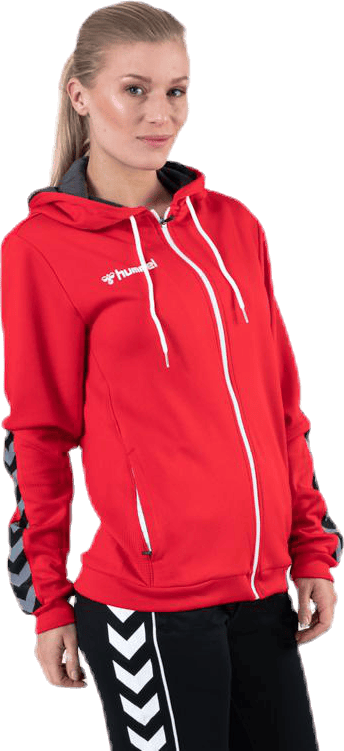 Authentic Poly Zip Hoodie Red - Bild 4