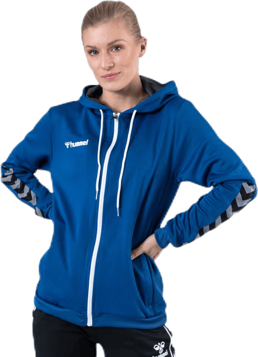 Authentic Poly Zip Hoodie Blue