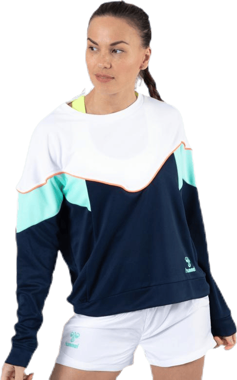 Studio Sweatshirt Blue/White, Female, Apparels, Shirts, Blue/White, L