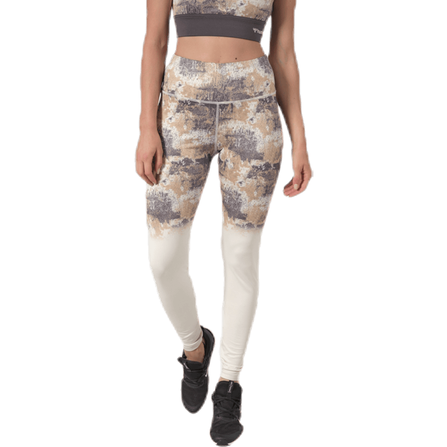 Lotus High Waist Tights White/Grey