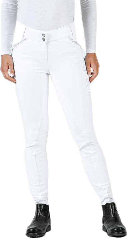 Emily Riding Pants w. Silicon White, Female, Odzież, Spodnie, Sporty jeździeckie, Biały, 44