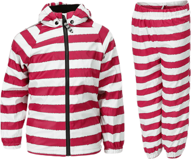 Greta Fleece Rain Set Pink/White, Unisex, Apparels, Tracksuits & Overalls, Pink/White, 104