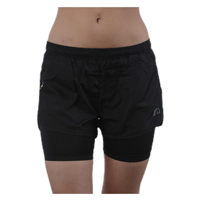 Base 2 Layer Shorts Black, Female, Apparels, Shorts, Running, Black, XL