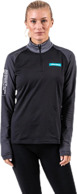 Warm Zip Shirt Black/Grey, Female, Abbigliamento, Camicie, In esecuzione, Nero/Grigio, XS