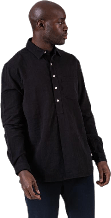 Pop Over Shirt Black, Male, Apparels, Shirts, Black, S