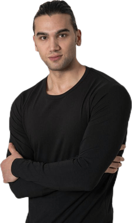 Basic O-Neck Tee L/S Black - Bild 4