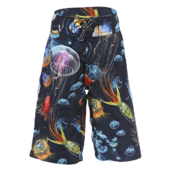 Nalvaro Bathing Shorts Blue/Patterned, Unisex, Odzież, Stroje kąpielowe, Pływanie, Niebieski/Wzorzyste, 98