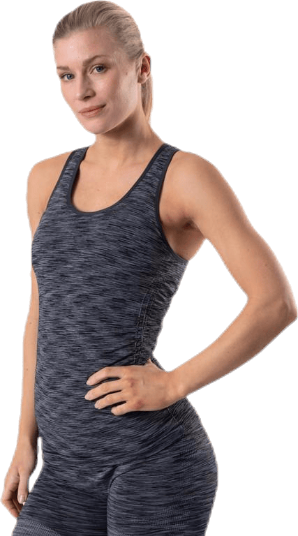 Acir Seamless Melange Top Black, Female, Apparels, Tops, Workout, Black, L/XL