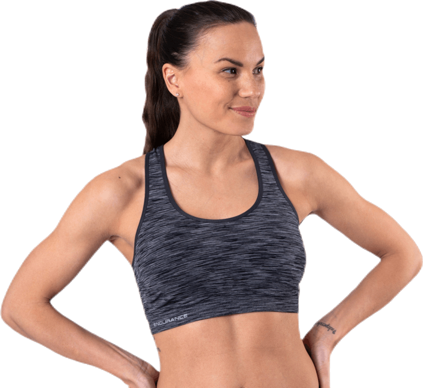 Civita Melange Seamless Sports Bra Black, Female, Apparels, Sports Bras, Running, Black, L/XL