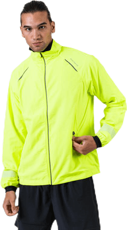 yellow running jacket