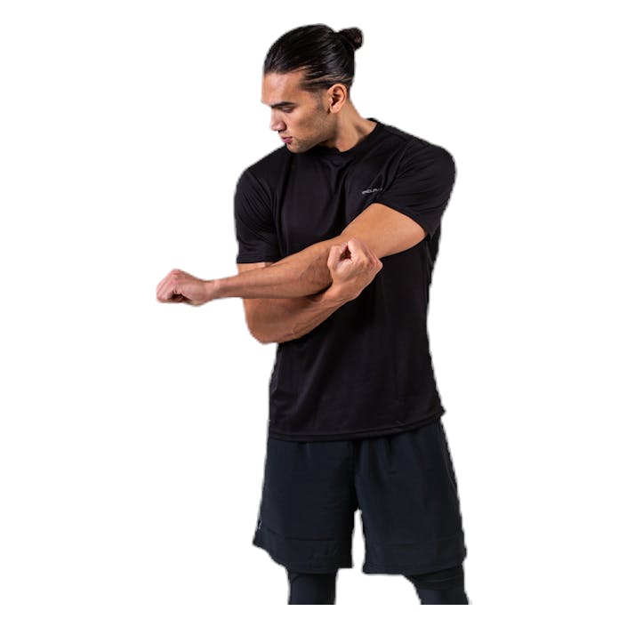 Vernon M S/S Performance Tee Black, Male, Apparels, T-shirt, Running, Black, XL