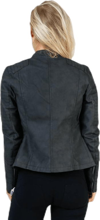 Ava Faux Leather Biker Otw Black - Bild 3