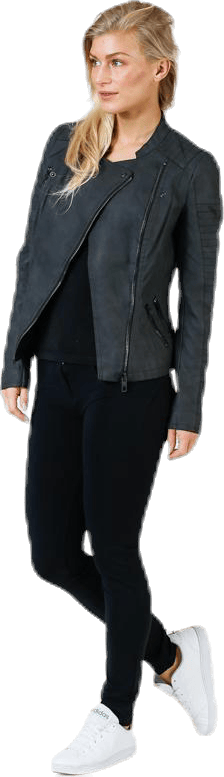 Ava Faux Leather Biker Otw Black - Bild 4