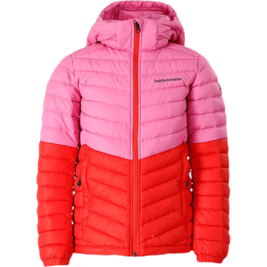 Junior Frost Blocked Down Hood Pink/Red