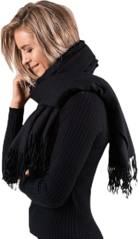 Jira Wool Scarf Black, Female, Apparels, Shirts, Black, ONESIZE