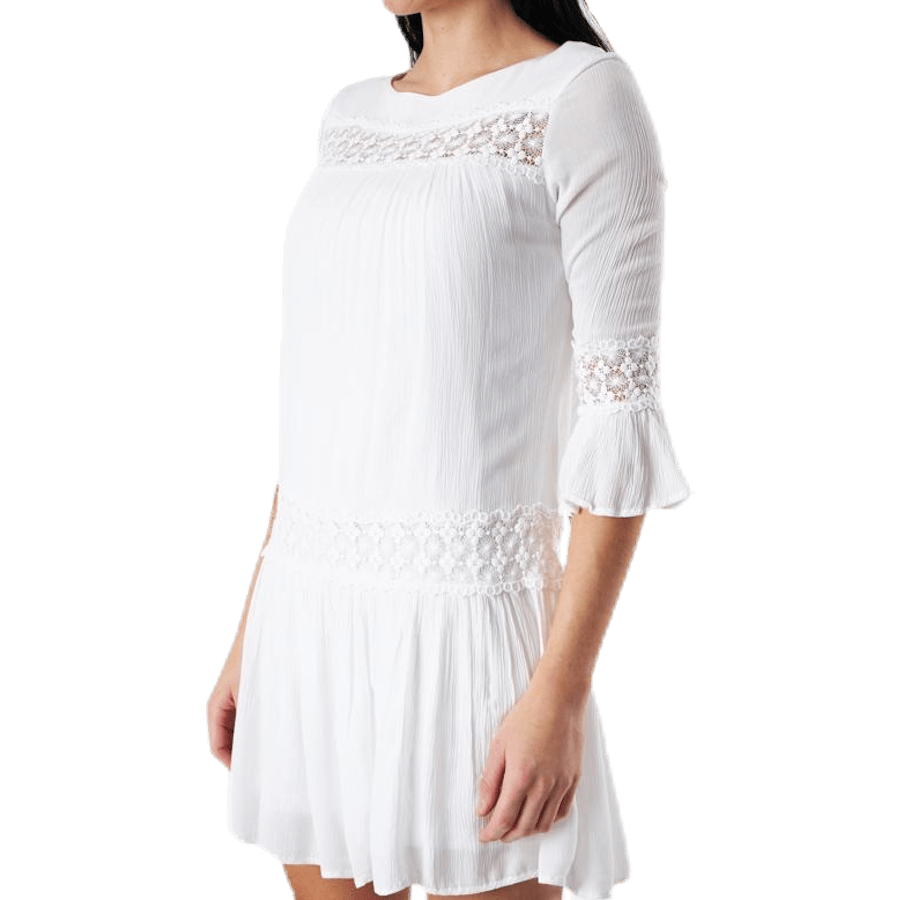 Tyra 3/4 Flare Short Dress Wvn White - Bild 4
