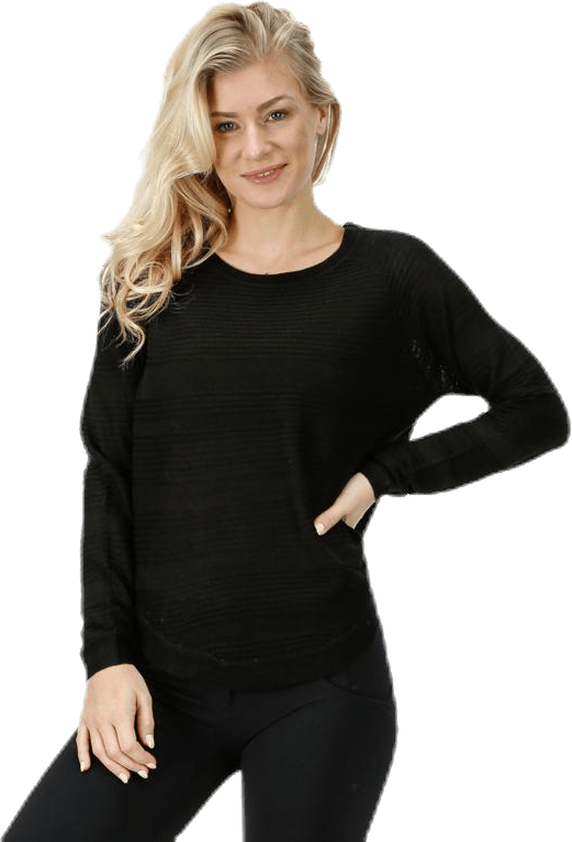 Caviar L/S Pullover Knt Black