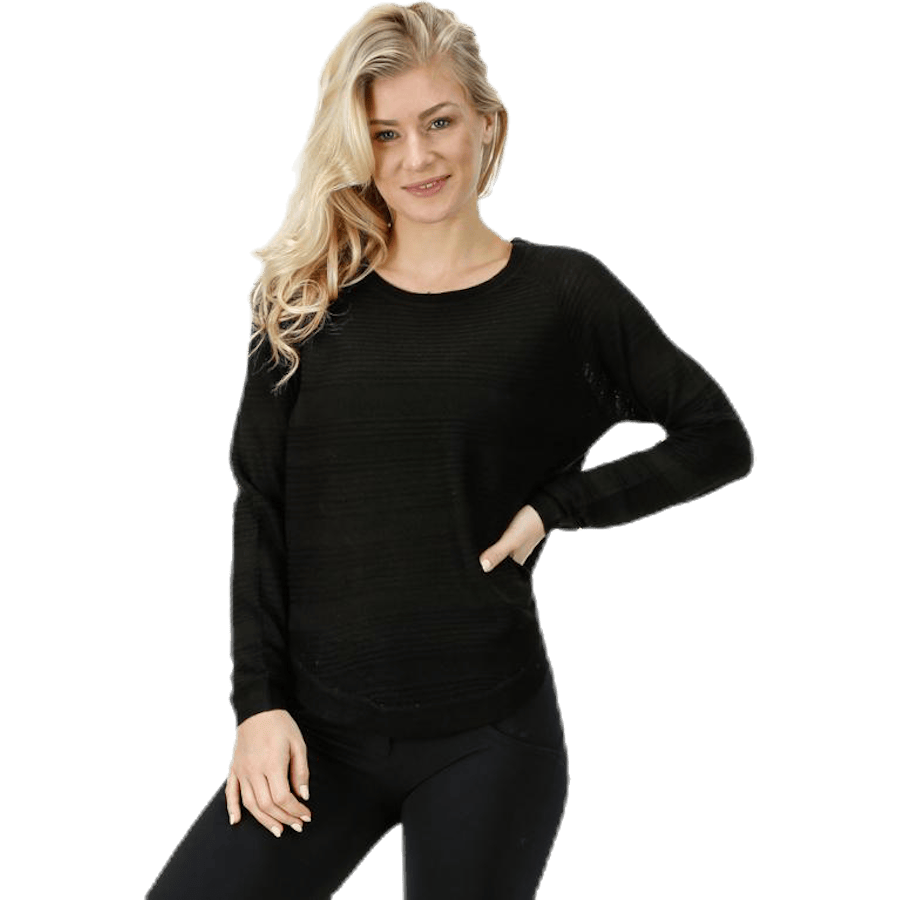 Caviar L/S Pullover Knt Black