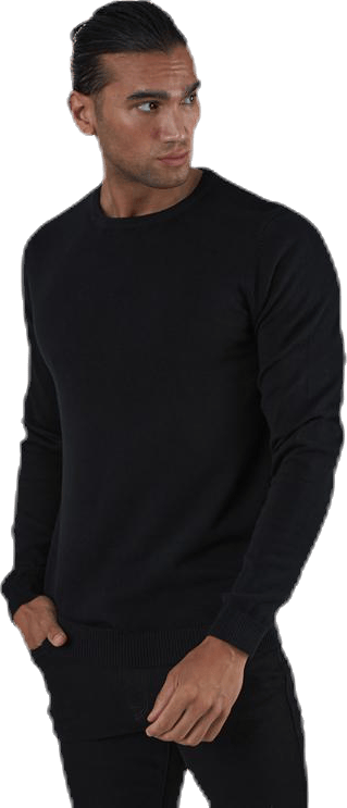 Basic Knit Crew Neck Black