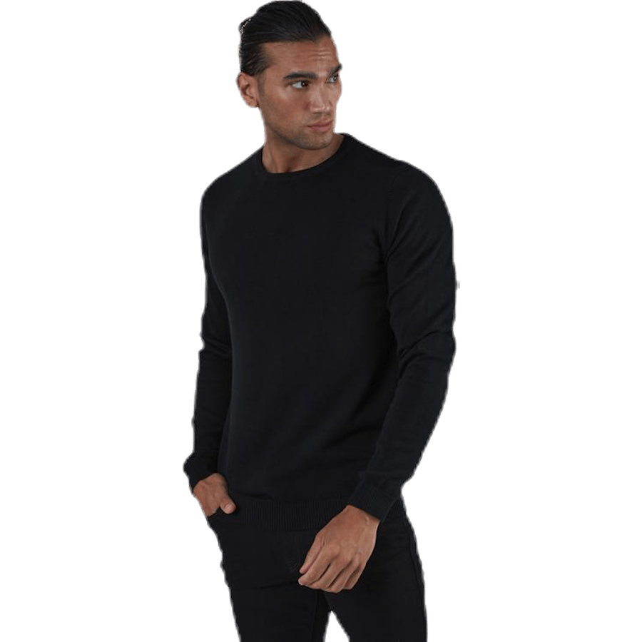 Basic Knit Crew Neck Black