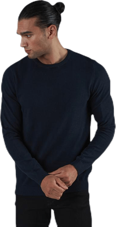 Basic Knit Crew Neck Blue, Male, Abbigliamento, Camicie, Blu, M